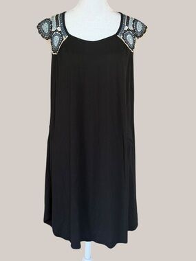 Charlotte Russe Crochet Lace Shift Dress Boho Black Medium